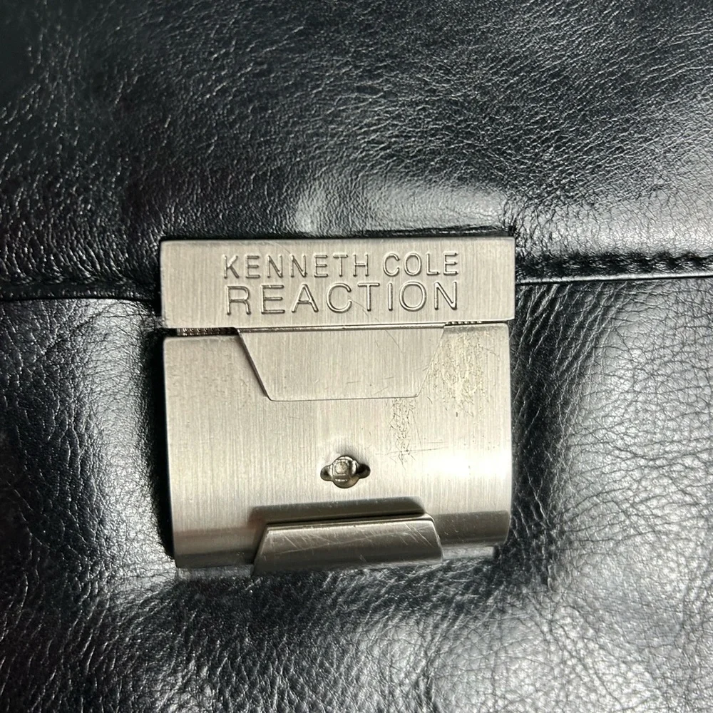 Kenneth Cole Midnight Black Leather Briefcase